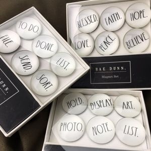 Rae Dunn Magnets NEW Round Display Set Lot of 3 MM